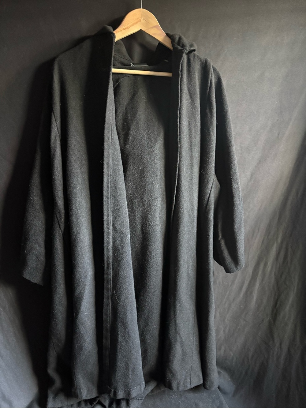 Star Wars Black Hooded Trench Coat - Open Front